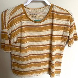 American Eagle Striped Short Sleeve Top